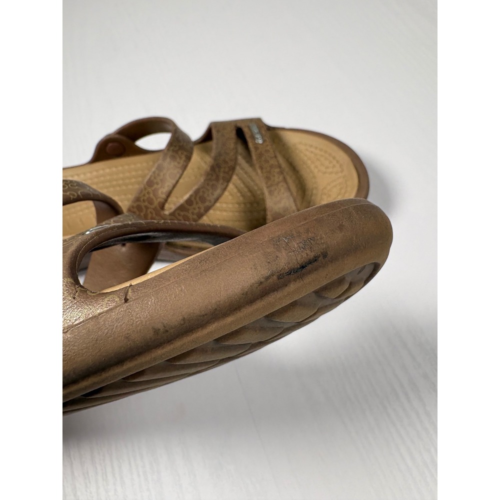 Crocs Disney Mickey Mouse Patricia Strappy Wedge Sandals Womens 8 Brown Bronze - Picture 8 of 13